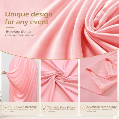 7.2FT Pink Arch Cover - Stretchy Fitted Arch Backdrop Cover for Round Top Chiara Backdrop Stand for Wedding Baby Shower Birthday Party Bridal Shower Decorations - Image 6