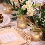 48Pcs Gold Votive Candle Holders - Glass Candle Holder Bulk for Table Centerpiece, Tea Lights Candle Holders for Home, Christmas Party & Wedding Shower - Image 3