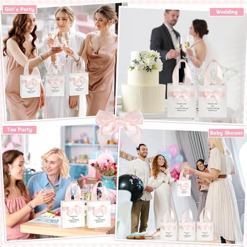 party greeting 50Pcs Wedding Gift Bags for Bridal Shower Bulk with Bow - Image 6