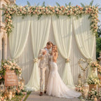 Champagne Tulle Backdrop Curtain for Parties Wedding,10ft x 10ft Wrinkle Free Curtain Backdrop,2 Layer Drapes for Backdrop,Polyester Back Drop for Bridal Shower Birthday Baby Shower Photography - Image 7