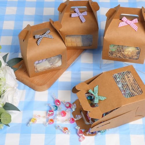 Maitys 36 Pcs Chicken Birthday Party Favor Boxes Farm Animal Foldable Chicken Box with Raffia Grass Bow Paper Treat Goodie Boxes for Adopt Chick Party Birthday, 3.94'' X 3.35'' X 3.15'', Classic - Image 5
