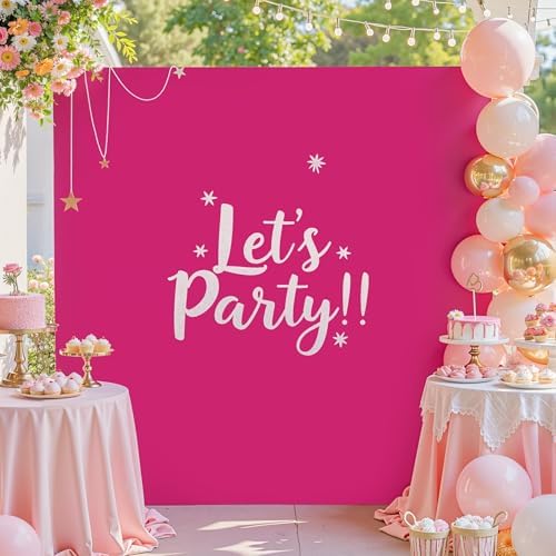 Hot Pink Square Arch Backdrop Cover 6.6x6.6FT, Double-Sided Stretchy Spandex Fabric Fits Square Arch Backdrop Stand, Hot Pink Background Backdrop for Wedding Baby Shower Birthday Party Decorations by Gogoparti