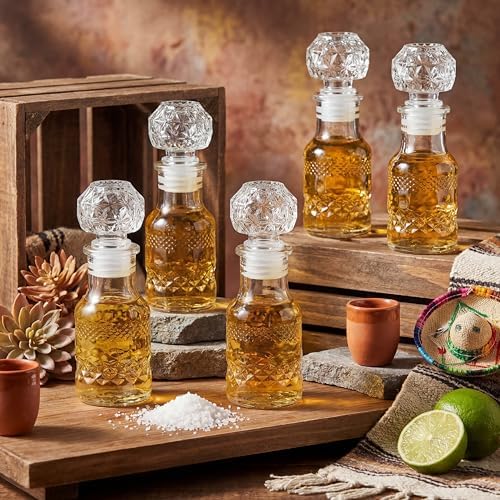 Chuangdi 24 Pcs Mini Glass Wine Bottles 1.7oz Tequila Bottle, Ellipse Style - Image 5