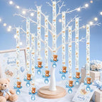 Coume 60 Pcs Baby Shower Party Pacifiers Necklace Bear Bottle Acrylic Pacifiers Charm Pacifier Chain for Guests Gender Reveal Party Favors Prize Table Scatter (White,Blue,Cute) by Surlontye