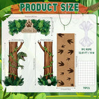 Haull 7 Pcs Dinosaur Party Decorations Set Dino Door Porch Banners Green Foil Fringe Curtains Rug Dino Photo Booth Backdrop for Jungle Safari Dinosaur Park Entryway Decor Birthday Party Supplies - Image 2
