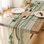 10Pcs Sage Green Cheesecloth Table Runner 120 Inches for Party Home Decor by KEKETOARRANGE