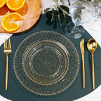 U-QE 60PCS Gold Glitter Plastic Plates, Beaded Plates Disposable Heavy Duty - Image 6