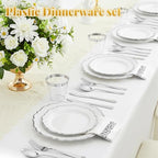 Glowserve 175 Piece Disposable Plastic Plates Dinnerware Set for 25 Guests - Image 3