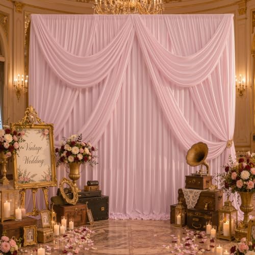50ft×10ft Wrinkle Free Dusty Pink Backdrop Curtain for Parties, - Image 6