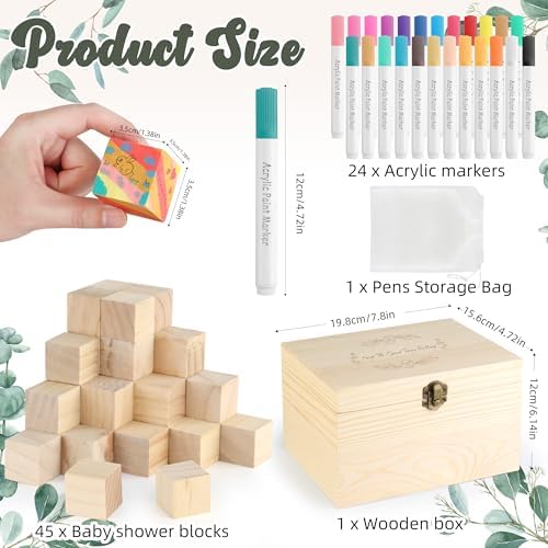 wookidel 72PCS Baby Shower Games Kit, Baby Blocks for Baby Shower - Image 2