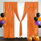 Eternal Beauty Orange Sequin Backdrop Curtains, 4 Panels 2x8FT - Image 3