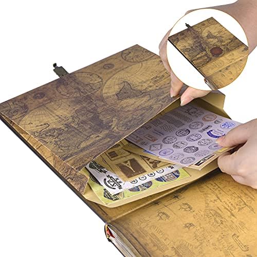 Adventure Book Scrapbook Travel Diary Photo Book with Embossed Letter Cover - Large DIY Handmade Memory Photo Album for Anniversary, Wedding, Baby Shower, Graduation(Darkolivegreen) - Image 6