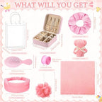 Aliceset 92 Pcs Baby Shower Prizes for Game Party Winners Baby Shower Favors Gifts Includes Hair & Beauty Accessories Jewelry Box with Gift Bag for Gender Revealed Wedding Bridal Party Favors(Pink) - Image 2