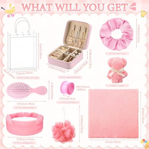 Aliceset 92 Pcs Baby Shower Prizes for Game Party Winners Baby Shower Favors Gifts Includes Hair & Beauty Accessories Jewelry Box with Gift Bag for Gender Revealed Wedding Bridal Party Favors(Pink) - Image 2
