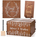 DERTE Wooden Rustic Wedding Guest Book Reception Sign with Pen and Holder by DERTE