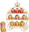 3-Tier Gold Cupcake Stand for Weddings & Parties – Tiered Serving Tray Crown Dessert Table Display Stand Holder for Birthday Party Afternoon Tea Table Decoration(Gold) by MHEOMTME