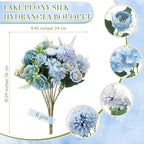 Tigeen 6 Bundles Artificial Flowers Bouquet for Wedding, Blue - Image 2