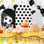 Foilswirl Spandex Arch Backdrop Cover 34 Pcs Soccer Birthday Background Decorations 4ft 5ft 6ft Soccer Arch Backdrop Covers Black White Balloons for Sport Game Football Birthday Party Decor - Image 5