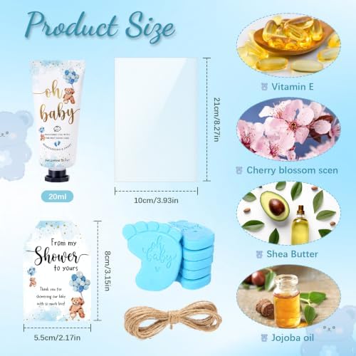 25 Sets Blue Bear Baby Shower Favors for Guests - Image 3
