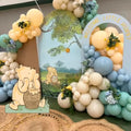 122PCS Classic Winnie Baby Shower Birthday Decorations Large Winnie Coroplast Cutout with Stand, Neutral Balloons & Arch Backdrop Cover for Gender Reveal, First Birthday, Photo Props by TopJianyu