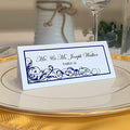 Scribble Vintage Swirl Place Cards, Navy, Set of 150, Pre-cut and Scored by DocumentsandDesigns