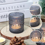SUPMIND 24pcs Dark Blue Glass Votive Candle Holders Bulk for Wedding - Image 2