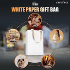 40Pcs 5.25"x3.75"x8" Kraft Paper Bags with Ribbon Handles - Bulk White Paper Gift Bags for Wedding, Party, Retail - Image 7