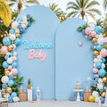 Baby Blue Arch Backdrop Cover 7.2FT 6FT Spandex Arch Covers Stretchy Backdrop Set of 2, Double-Layer Wrinkle Free Wedding Arch Stand Cover Party Backdrop Curtains for Baby Shower Birthday Decoration by Tao-GePartyDecorations