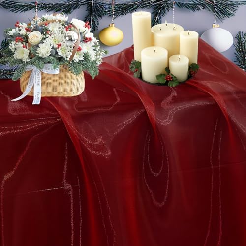 85 Yard Organza Fabric 44" Wide for Wedding Event Décor - Maroon by MDS