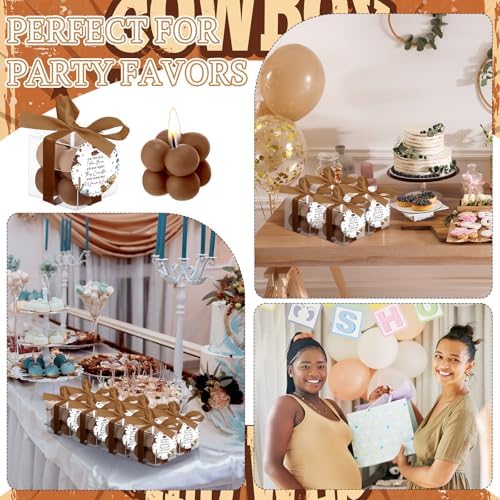 MTLEE 24 Sets Dark Brown Baby Shower Party Favors Small Bubble Candle - Image 4