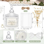 MTLEE 16 Sets Wedding Candle Favors with Lids Dried Flowers,Ivory White - Image 3