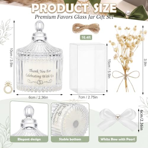 MTLEE 16 Sets Wedding Candle Favors with Lids Dried Flowers,Ivory White - Image 3