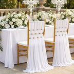 White Chair Sashes for Wedding: 32 Pieces 8ft Long Sheer Draping Fabric - Party Dinner Hotel Event Decoration - Image 6
