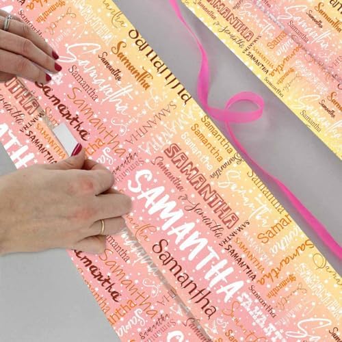 AOFUN Custom Wrapping Paper With Name Text Wrapping Paper For Men Funny Birthday Wrapping Paper Custom Wrapping Paper Kids Christmas Gift Wrap 3 Rolls 58" x 23" - Image 4