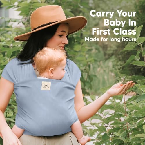 KeaBabies Baby Wrap Carrier, All in 1 Original Baby Carrier (Powder Blue) - Image 6