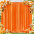 10x10ft Orange Backdrop Curtains for Wedding Parties Wrinkle Free Orange Curtains Photo Backdrop Drapes for Photography Birthday Baby Shower Soft Fabric Party Backgournd for Photoshoot by Partisky