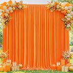 10x10ft Orange Backdrop Curtains for Wedding Parties Wrinkle Free Orange Curtains Photo Backdrop Drapes for Photography Birthday Baby Shower Soft Fabric Party Backgournd for Photoshoot by Partisky