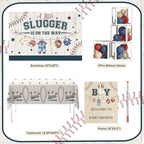 Hombae Baseball Baby Shower Decorations, A Little Slugger Party Supplies with Welcome Baby Banner Banners, Cake Cupcake Toppers, Tablecloth, Backdrop, Poster, Badges, Sash - Image 4