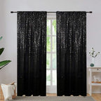 Eternal Beauty Black Sequin Backdrop Curtains, 4 Panels 2x8FT - Image 6