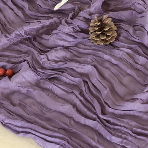 6 Pack Dusty Purple Cheesecloth Table Runner 120 Inch Boho Wedding Decor - Image 6