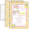 Custom Baby Shower Invites Pink Lemon Invitations for Girls, Pack of 20 5x7 Personalized Lemon Themed Invites with Envelopes - Unique Lemon Baby Shower Cards by AmandaCreation by AmandaCreation
