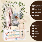 Large Baby Shower Gifts Basket Wooden Crate, Personalized Wooden Letters Hangers New Born Baby Girl Boy Pregnancy Gifts for New Mom Parents Vine Decorations Cute Closet with Adjustable Handle White - Image 7