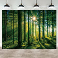 10x7ft Spring Backdrop Green Forest Scenery Photography Background Sunshine Trees Woodland Nature Landscape Wedding Banner Decorations Kids Birthday Baby Shower Portrait Photo Booth Prop by ASDCXZ