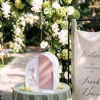 Wenqik Arched Acrylic Wedding Card Box with Pink Writable Standee - Image 6