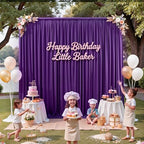 12ft x 10ft Purple Backdrop Curtains for Parties, Wrinkle Free 2 Panels Photo Backdrop Drapes Back Drop Cloth for Wedding Birthday Photography Background Decor - Image 2