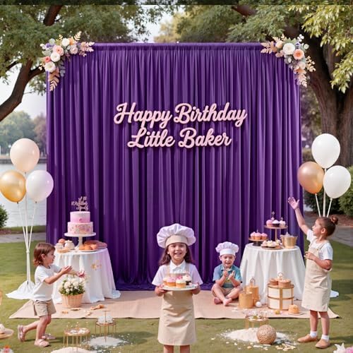 12ft x 10ft Purple Backdrop Curtains for Parties, Wrinkle Free 2 Panels Photo Backdrop Drapes Back Drop Cloth for Wedding Birthday Photography Background Decor - Image 2
