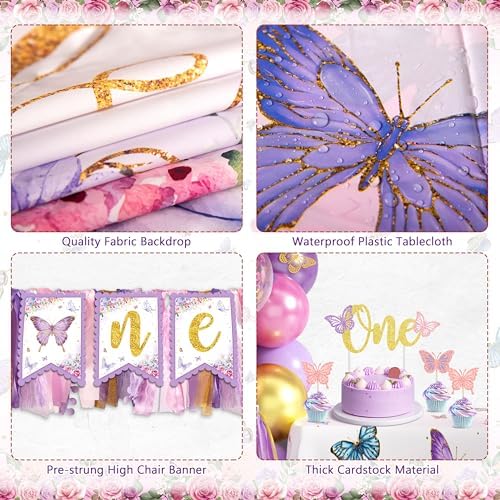 Butterfly First Birthday Decorations for Girl Butterfly 1st Birthday Decor - Image 4