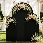 Set of 3 Metal Arch Backdrop Stands with Black Covers, 6/6.6/7.2FT - Image 2