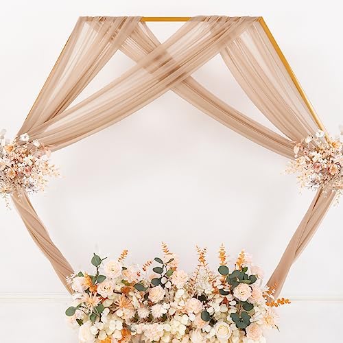 Sheer Gauze Wedding Arch Draping Fabric 29" x 20 FT 4 Panels Nude - Image 6