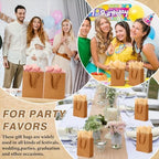Qilery 50 Pcs Wedding Paper Gift Bags Bulk with Tissue Paper Small Gift Bags with Handle and Tags for Birthday Wedding 4th of July Party Business(Brown,7.9 x 3.9 x 9.8'') - Image 6